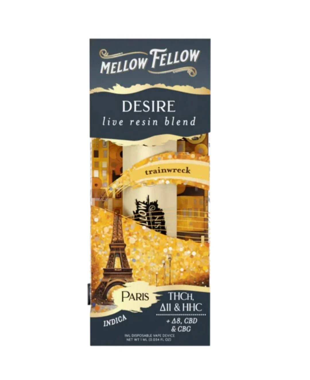 MELLOW FELLOW - LIVE RESIN BLEND DISPOSABLE TRAIN WRECK 1G