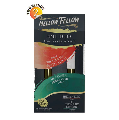 MELLOW FELLOW - DUO CARTS LIVE RESIN BLEND TRES LECHES & BUBBA KUSH 4ML