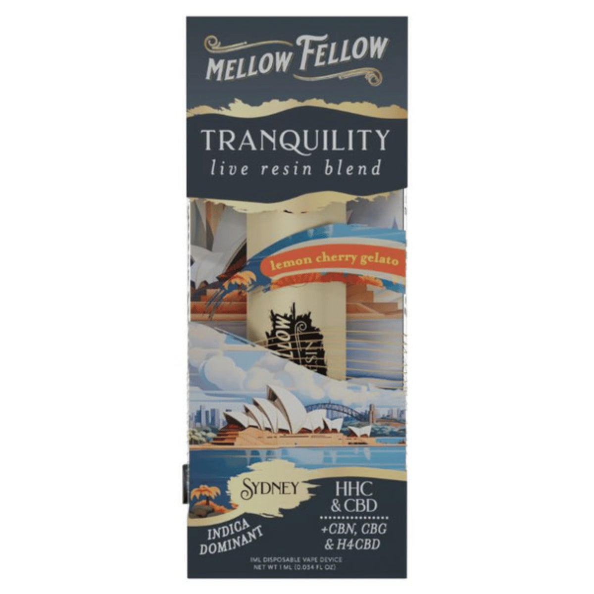 MELLOW FELLOW - LIVE RESIN BLEND DISPOSABLE LEMON CHERRY GELATO - 1ML